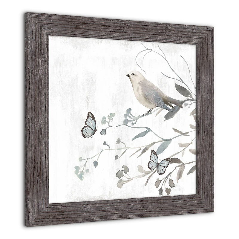 Bird With Butterflies Western 16" x 16" Framed Print