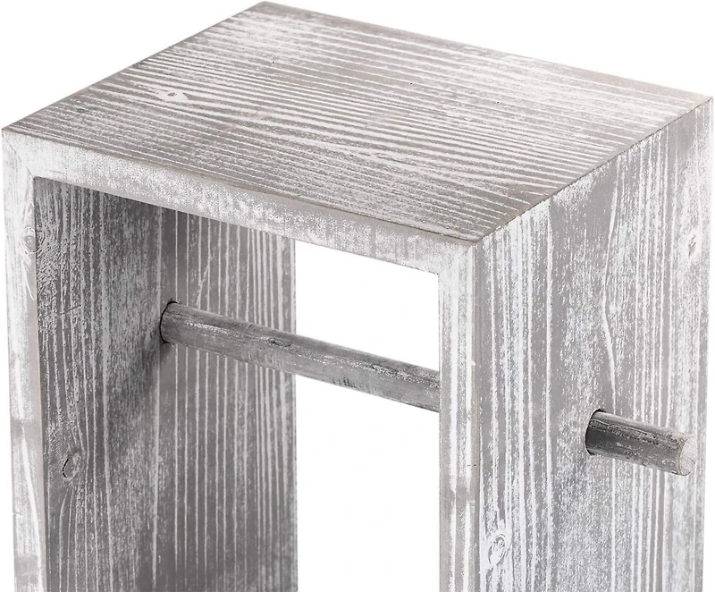 Rustic White Toilet Paper Dispenser with Storage & Drawer