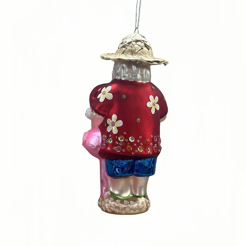 5.5" Summer Santa Glass Ornament by Ashland®