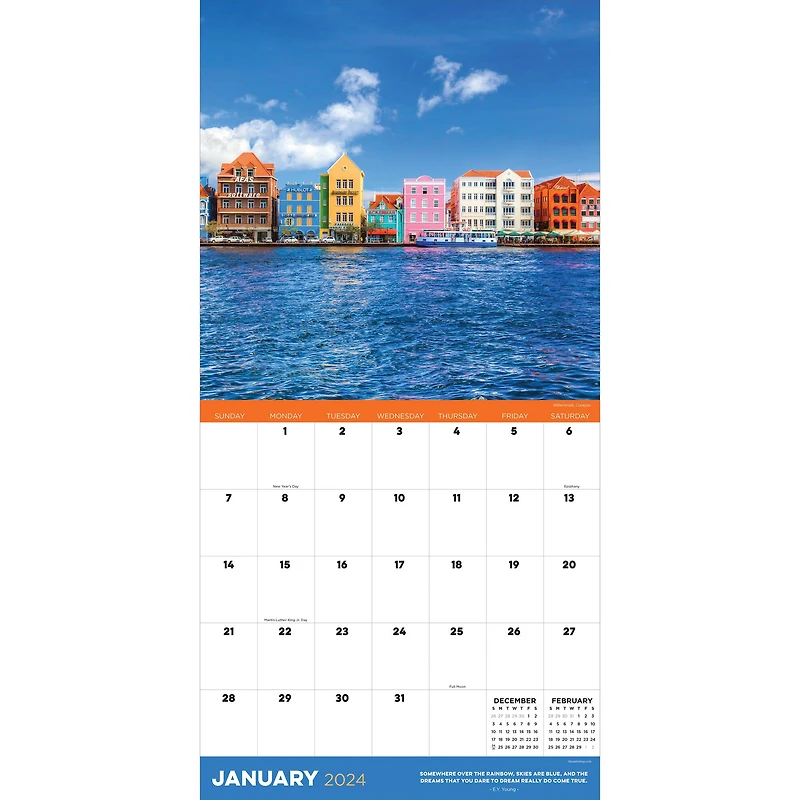 TF Publishing 2024 Destination: Rainbow Wall Calendar