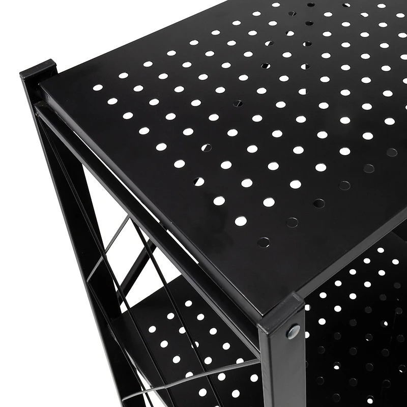 Honey Can Do Black Collapsible 4-Tier Metal Shelf