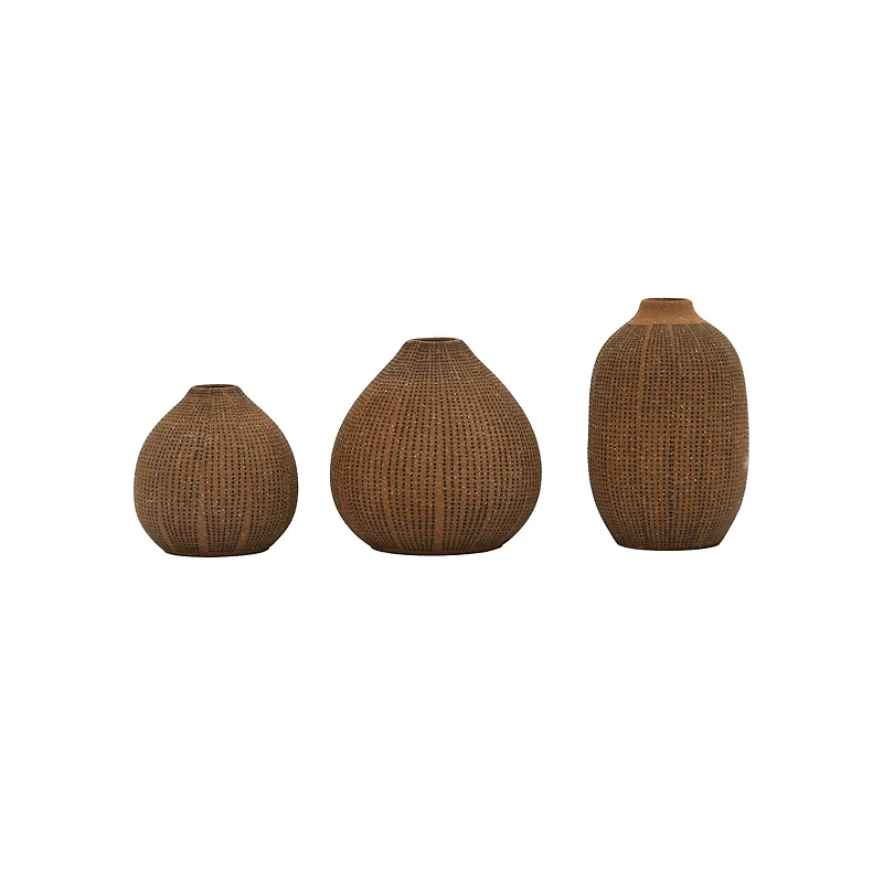 Hello Honey® Natural Textured Stoneware Vase Set