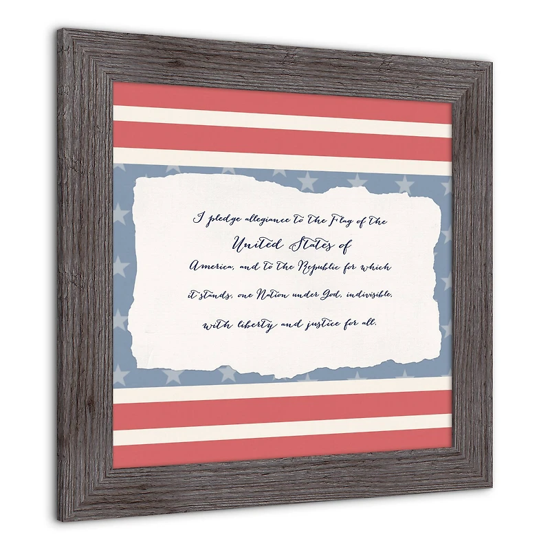 Pledge of Allegiance Western Gray Framed Print