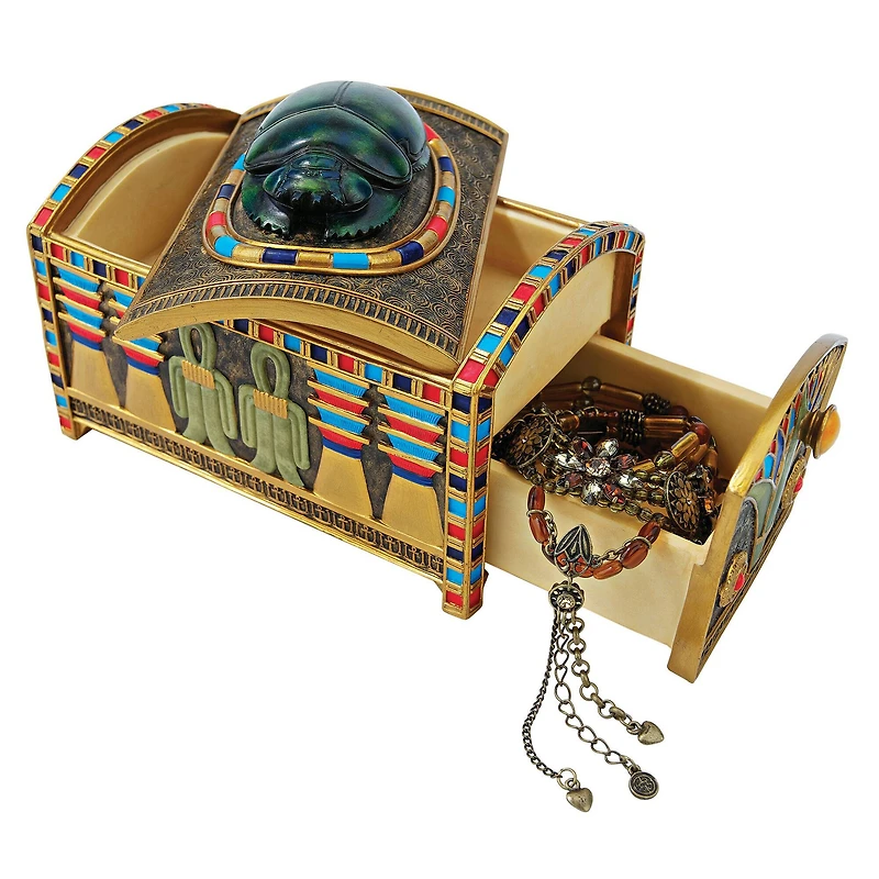 4.5" Royal Egyptian Scarab Treasure Box