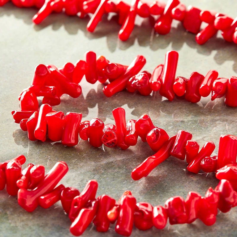 Red Coral Stick Beads by Bead Landing™