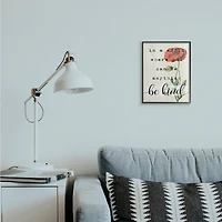 Stupell Industries Be Kind Phrase Motivational Attitude with Red Poppy Framed Wall Art