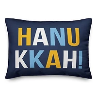 Hanukkah Bold Typography 14x20 Spun Poly Pillow