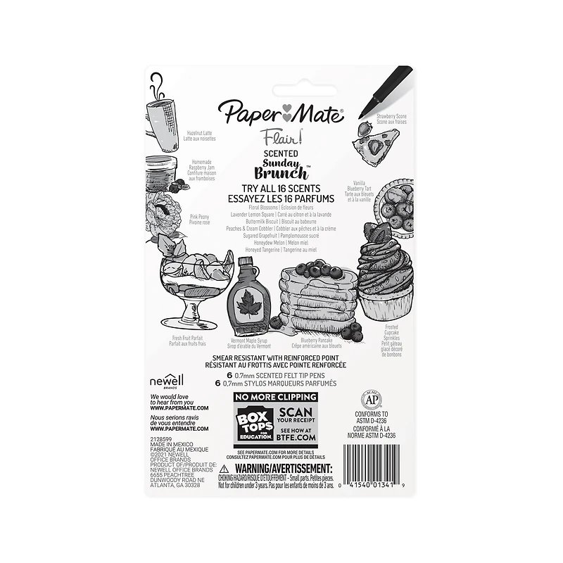 Paper Mate® Flair!® Scented Sunday Brunch™ Felt Tip Pen Set