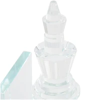 9.5" Clear Chess Oversized Bookends with Cut Crystal Designs Set