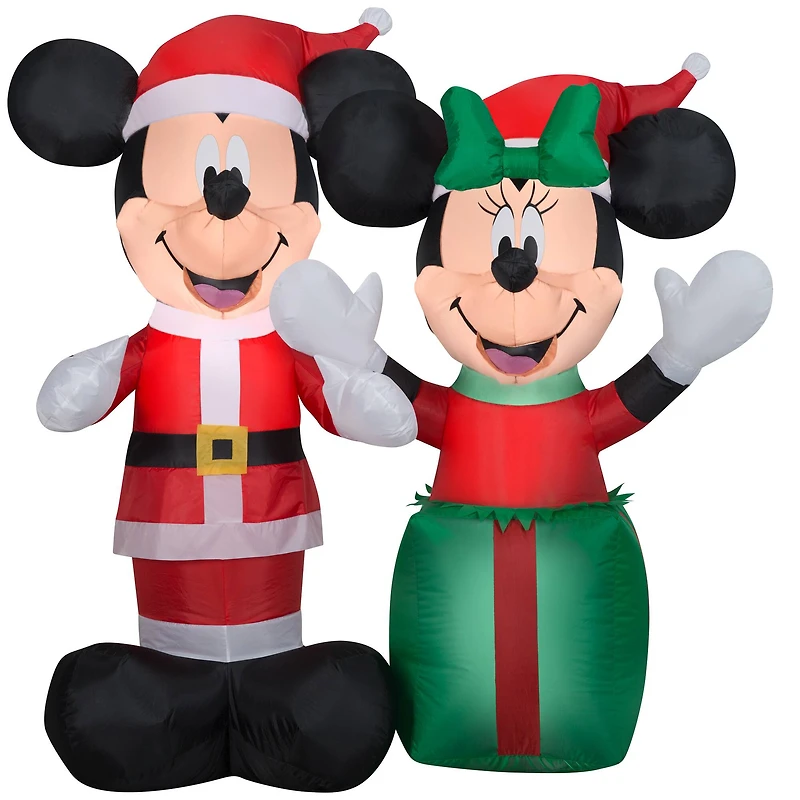 4ft. Airblown® Inflatable Disney Santa Mickey & Minnie Scene