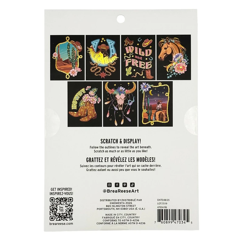 Brea Reese™ 6" x 8" Howdy Cowgirl Scratch Art Paper Pad