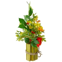 13" Potted Ranunculus & Rose Floral Spring Arrangement