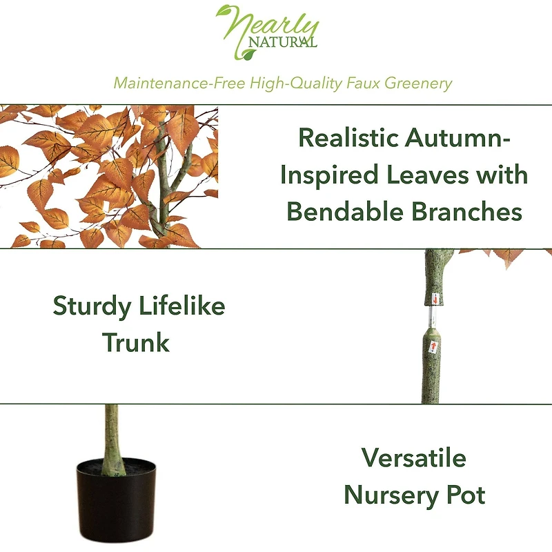 5ft. Autumn Birch Leaf Artificial Fall Tree