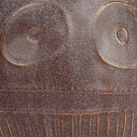 Hello Honey® 6.5" Plum Reactive Glaze Pattern Debossed Stoneware Planter