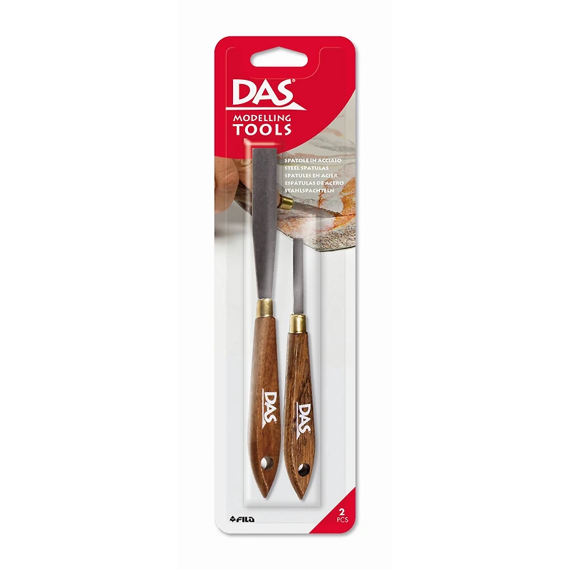 DAS® Steel with Wood Handle Spatula Clay Modeling Tool Set