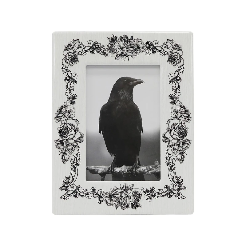 4" x 6" White Floral Ceramic Tabletop Frame by Ashland®