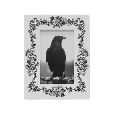 4" x 6" White Floral Ceramic Tabletop Frame by Ashland®