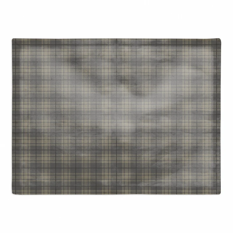 Dark Gray Plaid 18" x 14" Cotton Twill Placemat