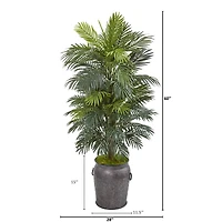 5ft. Areca Palm Artificial Plant in Metal Planter