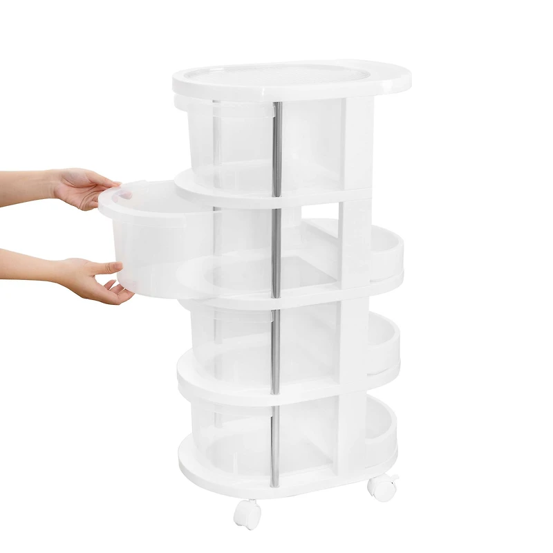 Round Plastic Storage Cart by Simply Tidy