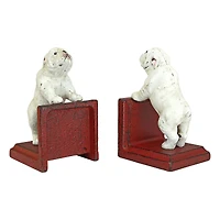 5.5" Over the Fence Bulldog Cast Iron Bookend Set