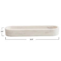 Hello Honey® 11.5'' White Marble Cracker Dish