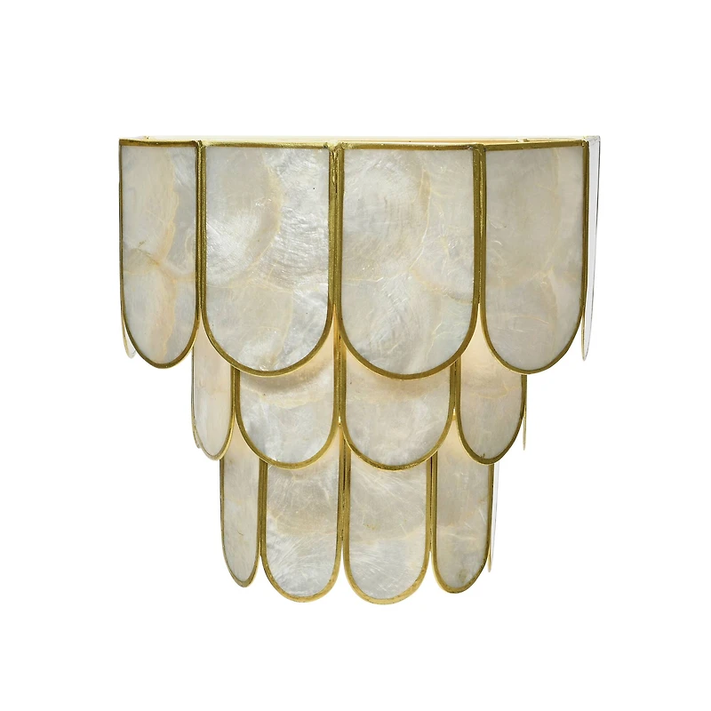 Hello Honey® 9" 4-Tier Capiz and Metal Wall Sconce