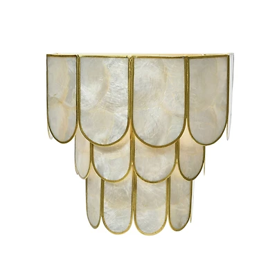 Hello Honey® 9" 4-Tier Capiz and Metal Wall Sconce