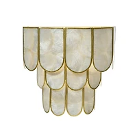 Hello Honey® 9" 4-Tier Capiz and Metal Wall Sconce