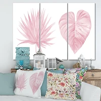 Designart - Tropical Pink Watercolour Leaves II