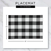 DII® Buffalo Check with Embroidery Placemat Set, 6ct.