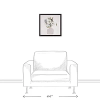 Sketchy Muted Florals Black Framed Canvas