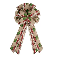 21" Faux Linen Christmas Car Tree Bow by Celebrate It®