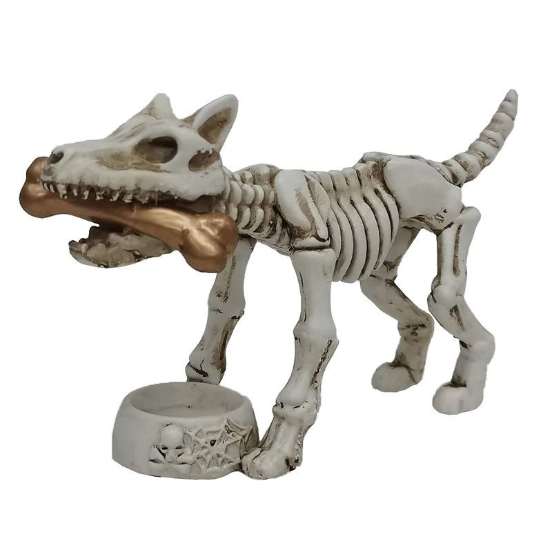 4.5" Skeleton Dog with Bone & Food Bowl Tabletop Décor by Ashland®
