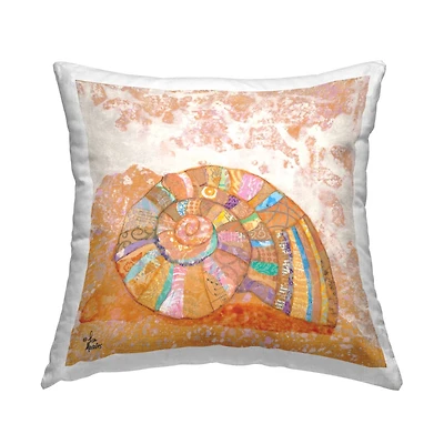 Stupell Industries Nautical Spiral Seashell Sea Life Throw Pillow, 18" x 18"