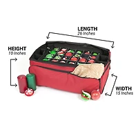 Santa's Bag 72ct. 3" Christmas Ornament Storage Box with Side Pockets