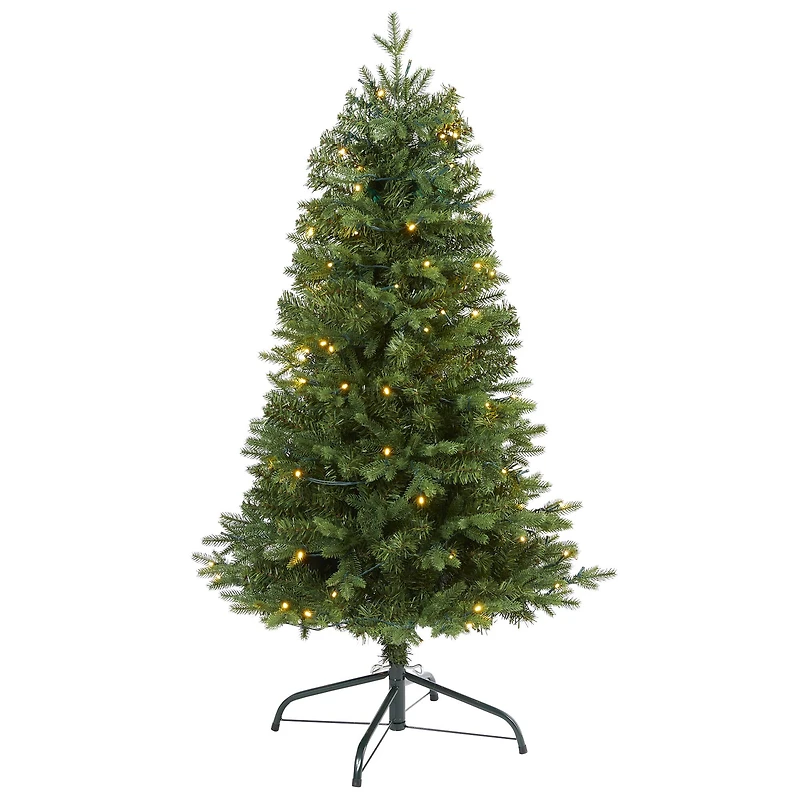 4ft. Pre-Lit Vermont Fir Artificial Christmas Tree with Clear LED Lights