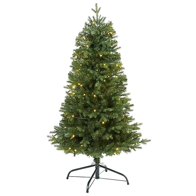 4ft. Pre-Lit Vermont Fir Artificial Christmas Tree with Clear LED Lights