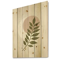 Designart - Abstract Geometrical Moon With Leaf IV