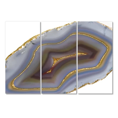 Designart - Golden Core Agate - Abstract Canvas Art Print