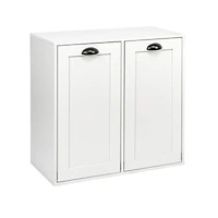Household Essentials 30" Scandi White Finish Laundry Sorter Cabinet