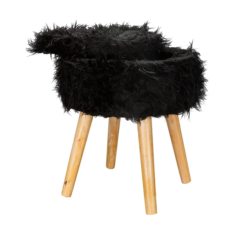 Organize It All Faux Fur Storage Ottoman