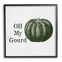 Stupell Industries Oh My Gourd Fall Pumpkin Framed Giclee Art