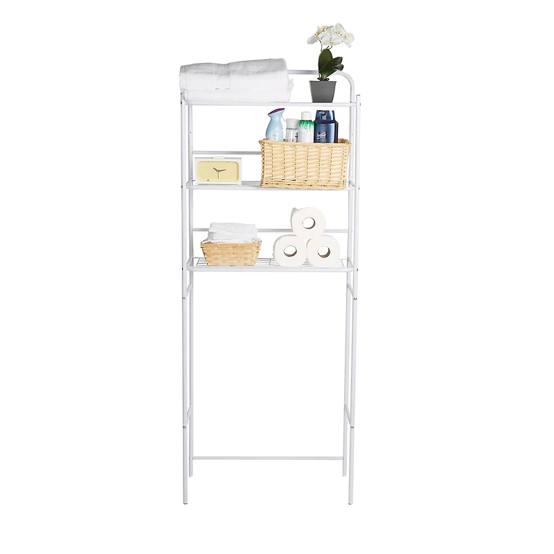 Mind Reader White 3-Tier Over the Toilet Rack
