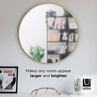 Umbra 34" Brass Hubba Round Wall Mirror