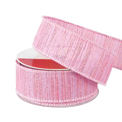 1.5" x 30ft. Blush & Gold Wired Ribbon by Celebrate It®