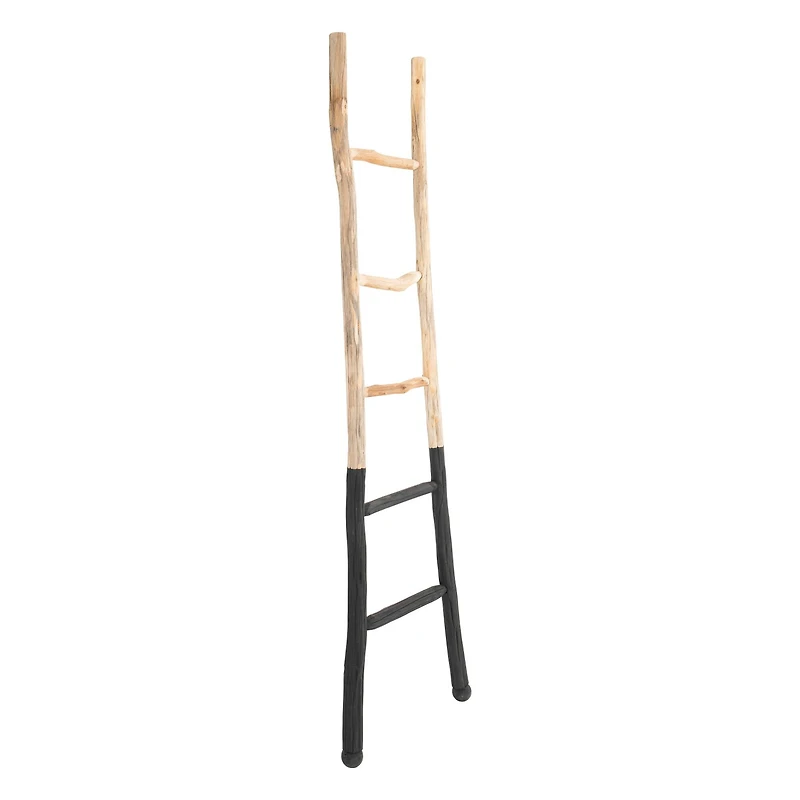 Hello Honey® 6ft. Natural & Black Wood Decorative Blanket Ladder