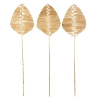 79" Light Brown Bamboo Wood Handmade Palm Leaves, 3ct.