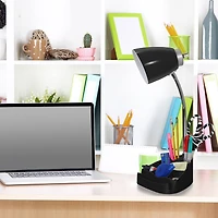 LimeLights 18.5" Gooseneck Desk Lamp with Tablet Stand and Charging Outlet