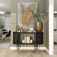 18" Gold Aluminum Brushed Vase with Hammered Top